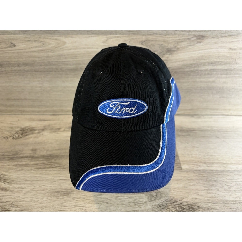 Ford Racing Stripe Baseball Hat Cap One Size Hook Loop Adjustable Mens Cars